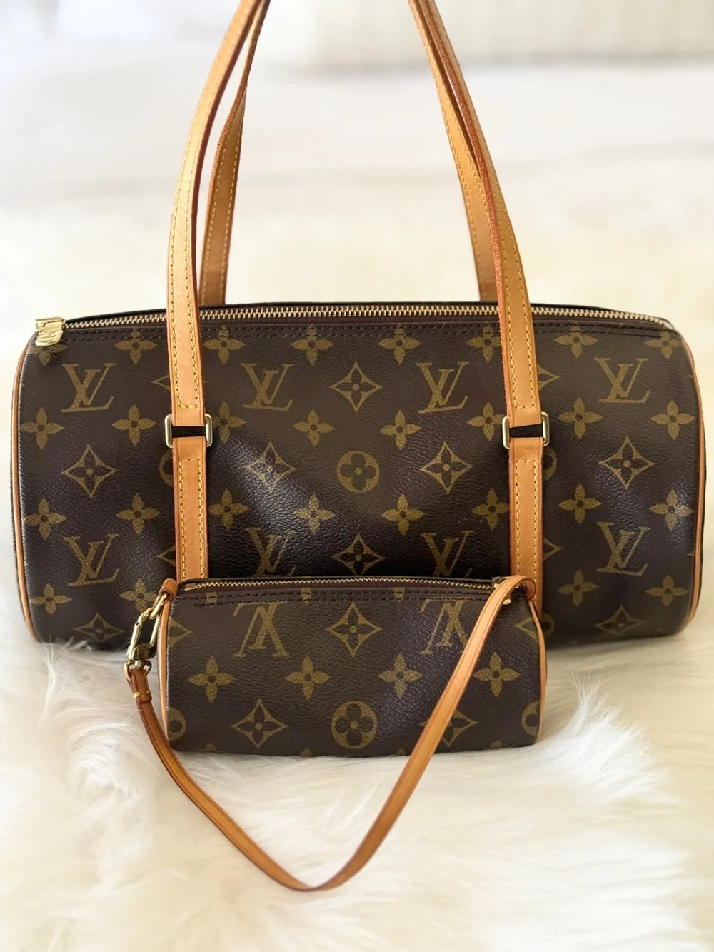 LOUIS VUITTON PAPILLON 30 w/ MINI PAPILLON POCHETTE MADE IN FRANCE 2 BAGS